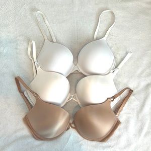 Victoria’s Secret Bombshell Bras (x2) and Pink Where everywhere Push up Bra (x1)